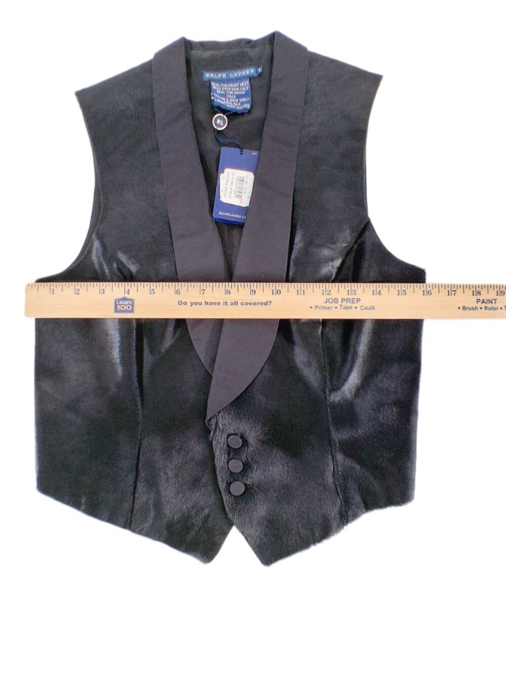RALPH LAUREN Pony Hair Calf Vest Silk Shawl Collar Black Western Tuxedo SZ 6 NWT - Picture 7 of 12